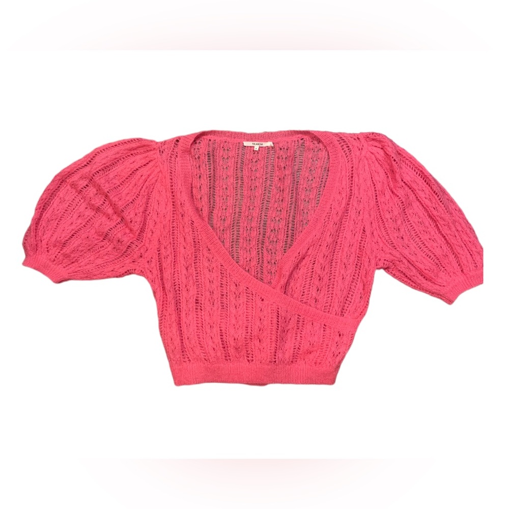 Tularosa Edina pink Short Sleeve Wool Blend Sweater Size Small - Picture 3 of 6